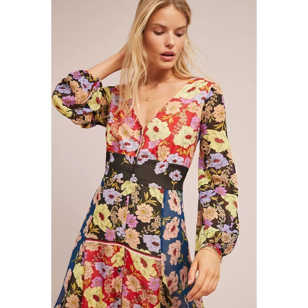 Anthropologie Maeve Dress Gardenia Floral US 8 - Picture 7 of 9